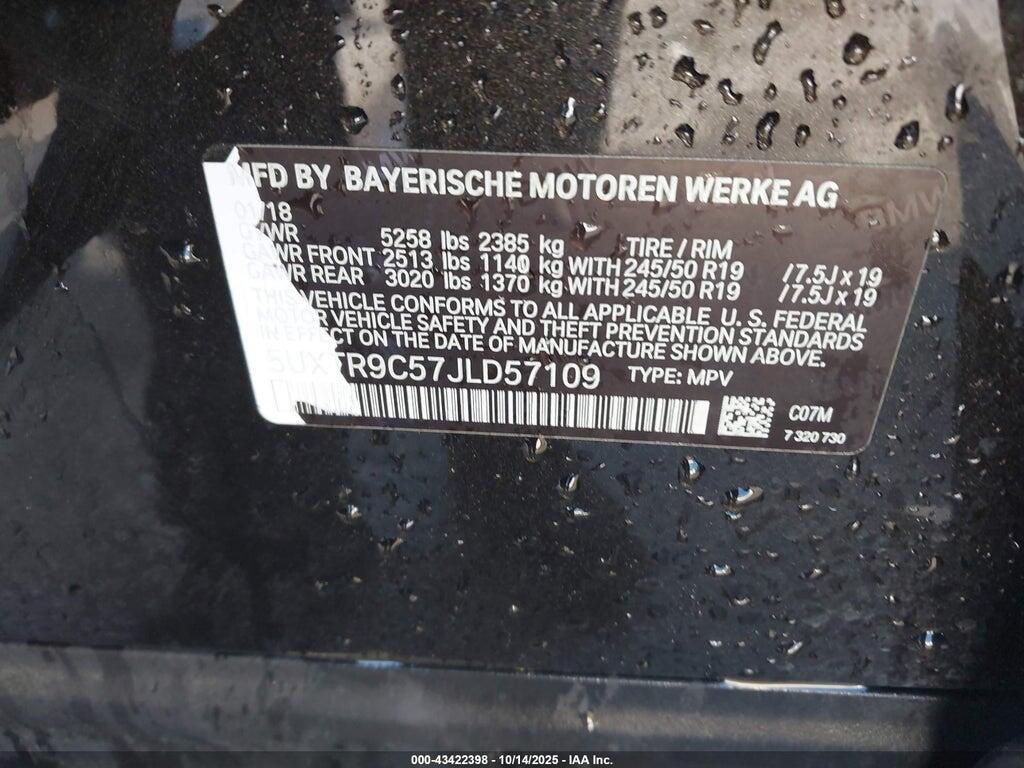 5UXTR9C57JLD57109 2018 BMW X3 photo no. 9