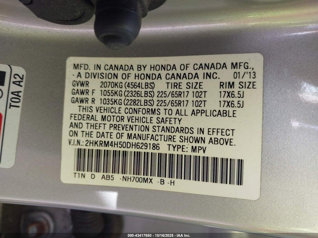 2HKRM4H50DH629186 2013 HONDA CR-V photo no. 9