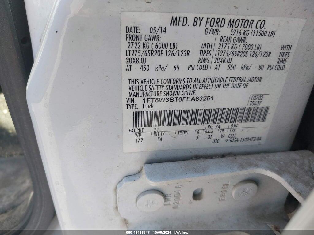 1FT8W3BT0FEA63251 2015 FORD F-350 photo no. 8