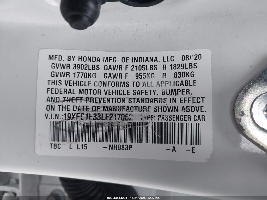 19XFC1F33LE217062 2020 HONDA CIVIC photo no. 9