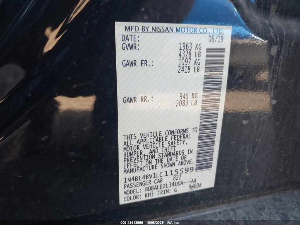 1N4BL4BV1LC115599 2020 NISSAN ALTIMA photo no. 9