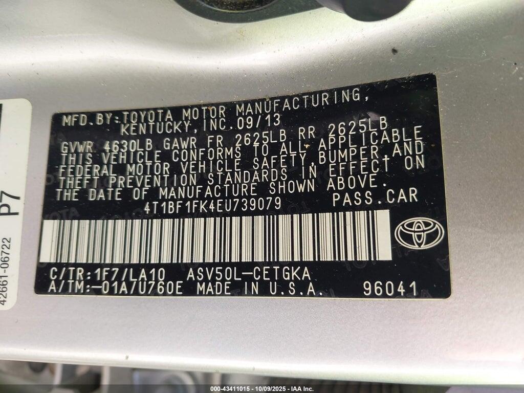 4T1BF1FK4EU739079 2014 TOYOTA CAMRY photo no. 9