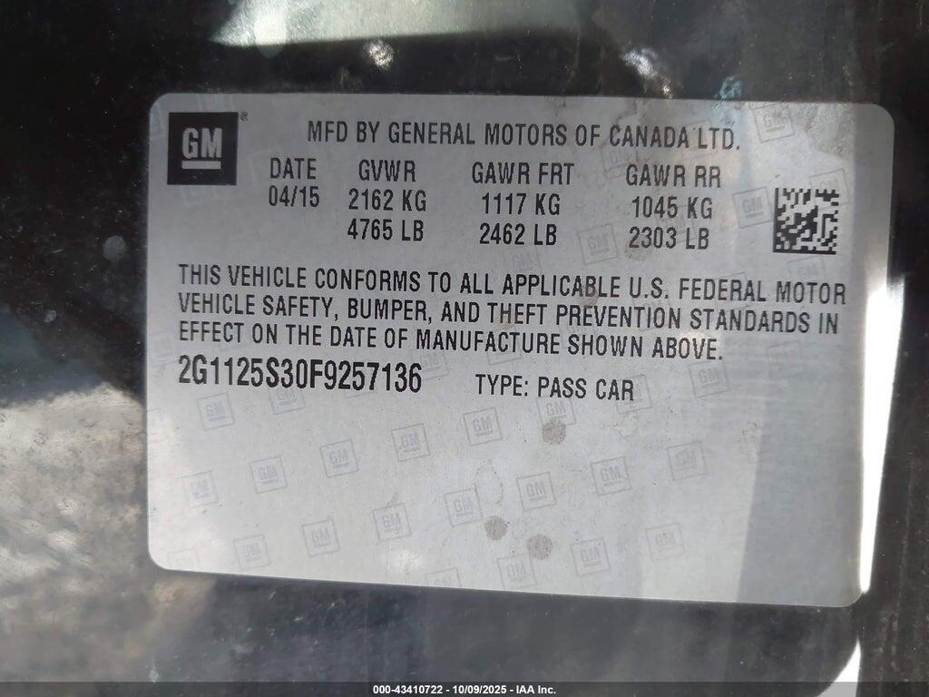 2G1125S30F9257136 2015 CHEVROLET IMPALA photo no. 9