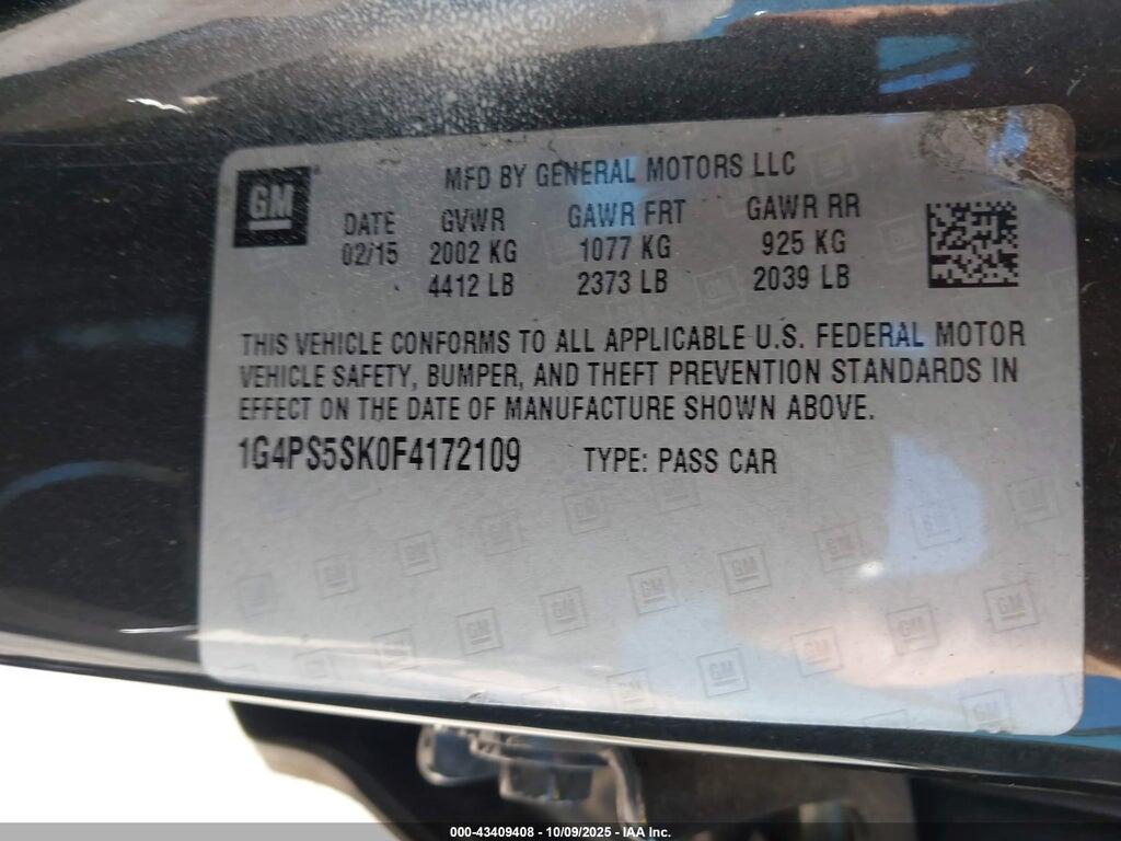 1G4PS5SK0F4172109 2015 BUICK VERANO photo no. 9