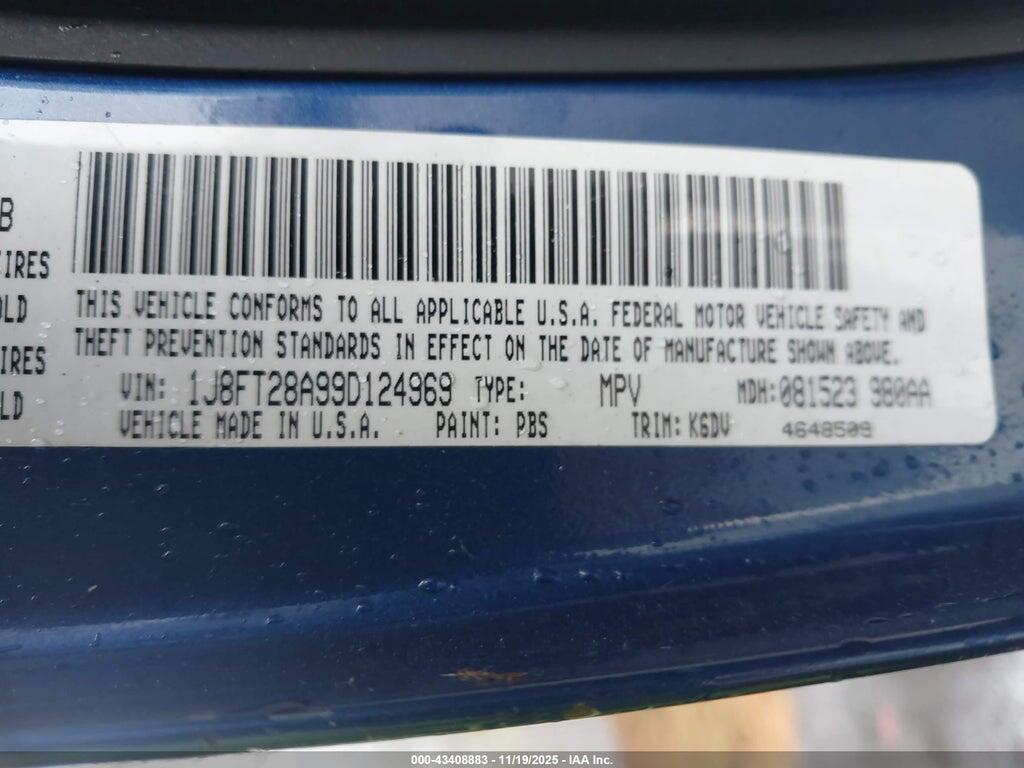 1J8FT28A99D124969 2009 JEEP PATRIOT photo no. 9