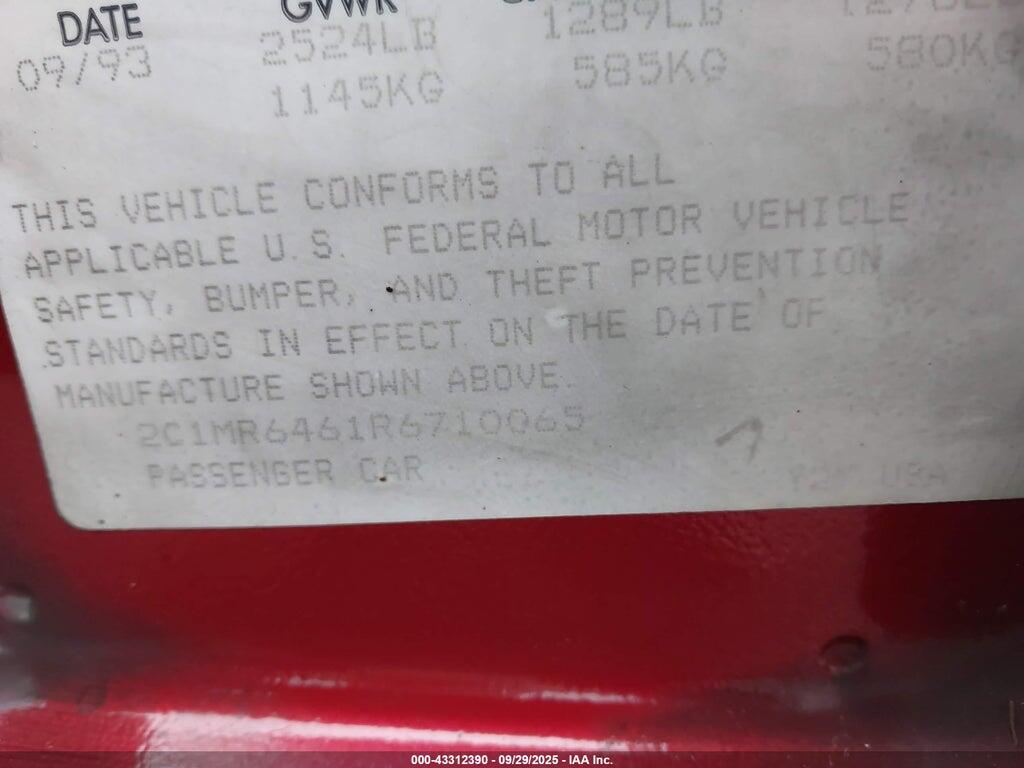 2C1MR6461R6710065 1994 GEO METRO photo no. 9