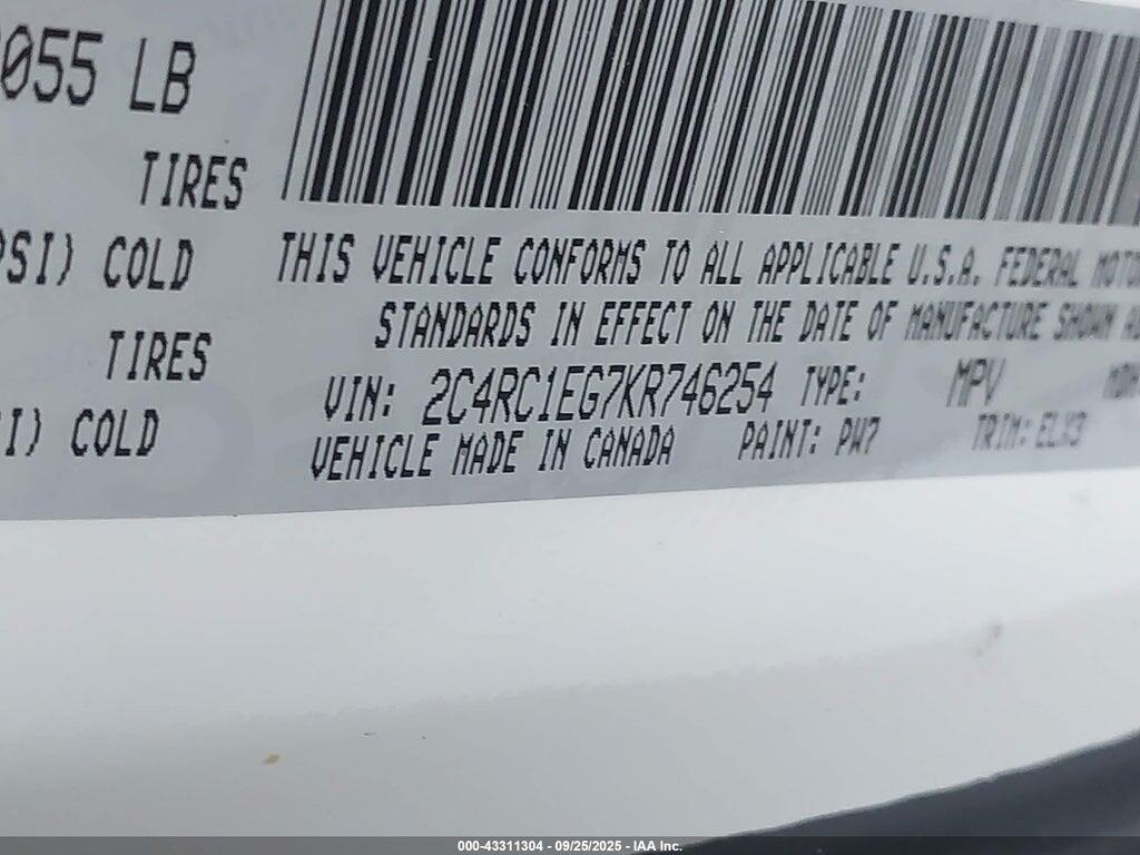2C4RC1EG7KR746254 2019 CHRYSLER PACIFICA photo no. 9