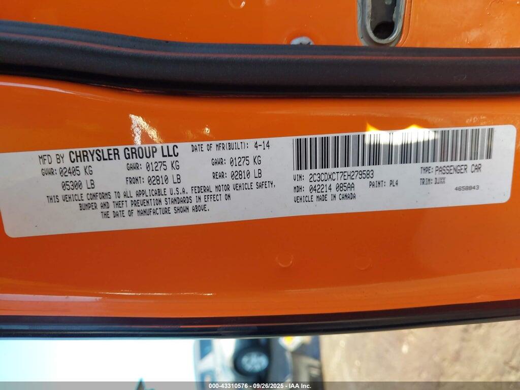2C3CDXCT7EH279583 2014 DODGE CHARGER photo no. 9