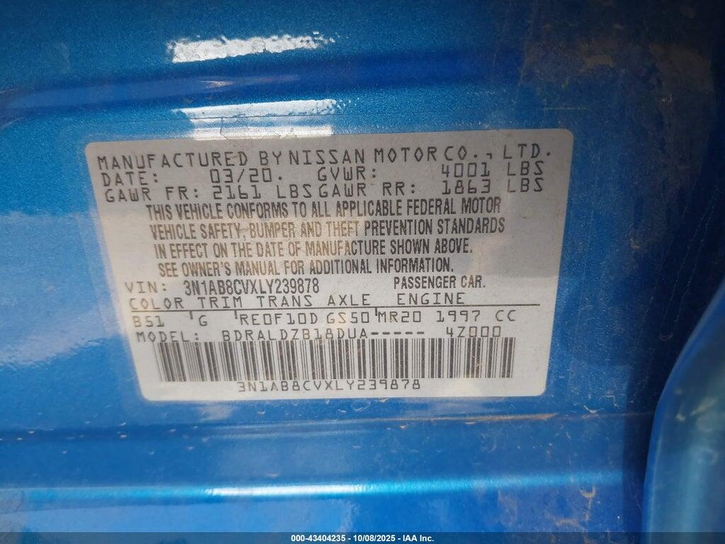 3N1AB8CVXLY239878 2020 NISSAN SENTRA photo no. 9