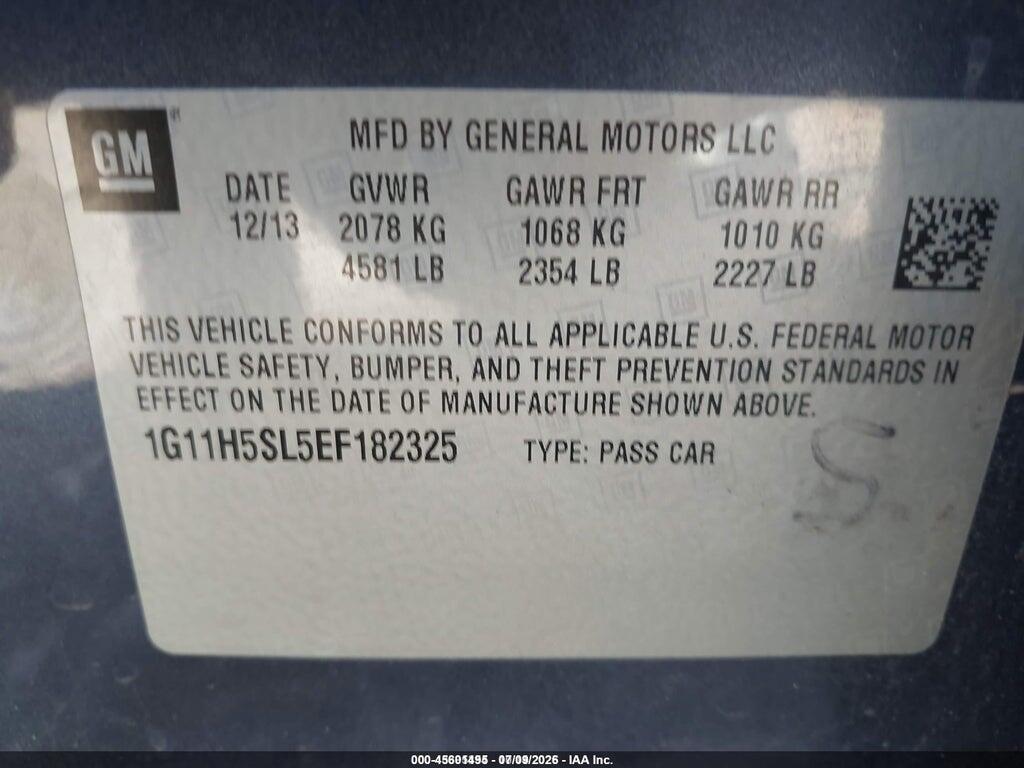 1G11H5SL5EF182325 2014 CHEVROLET MALIBU photo no. 9