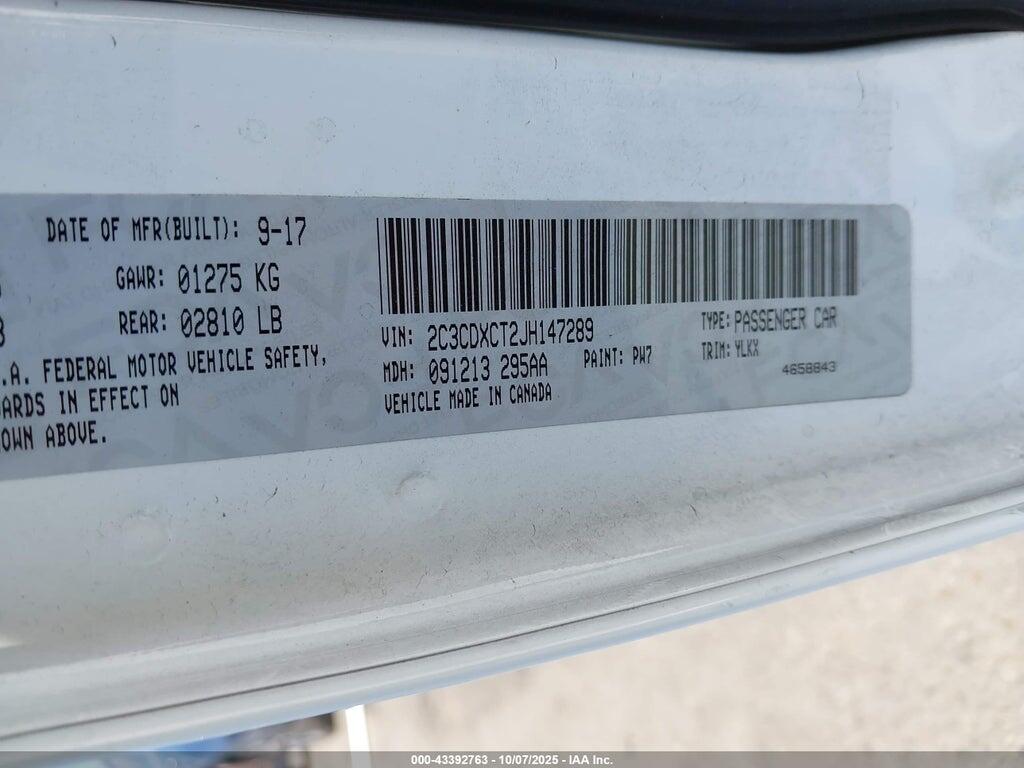 2C3CDXCT2JH147289 2018 DODGE CHARGER photo no. 9