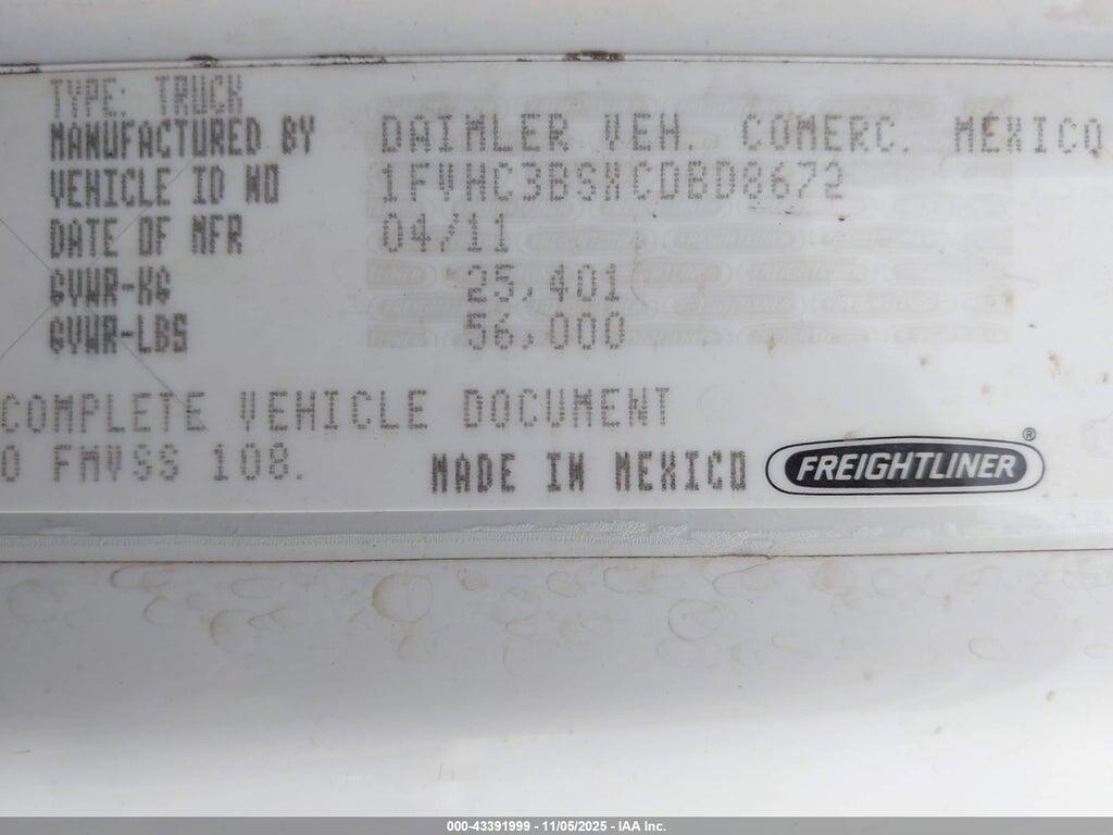 1FVHC3BSXCDBD8672 2012 FREIGHTLINER M2 photo no. 9