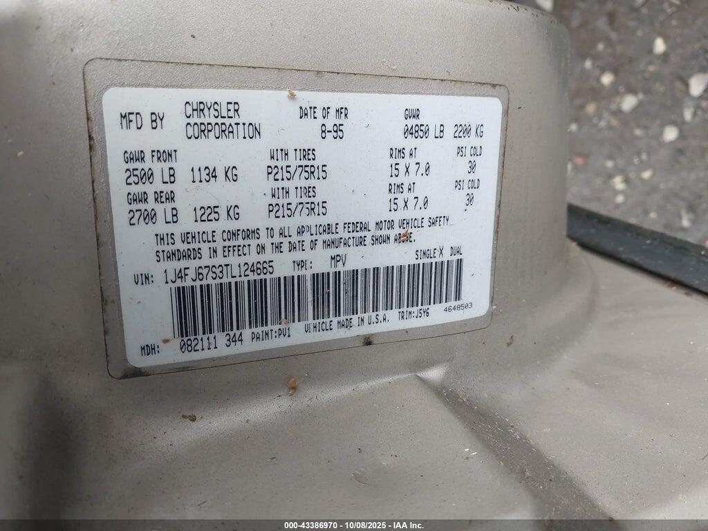 1J4FJ67S3TL124665 1996 JEEP CHEROKEE photo no. 9