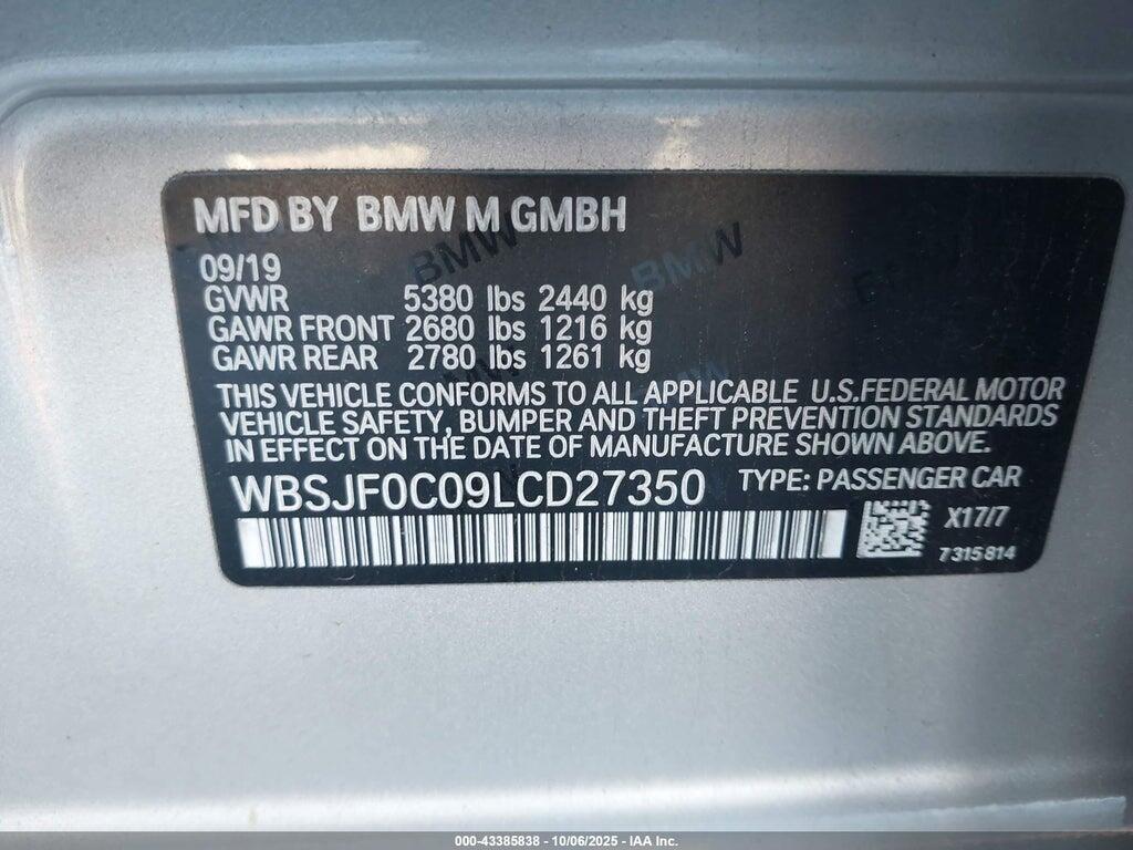 WBSJF0C09LCD27350 2020 BMW M5 photo no. 9