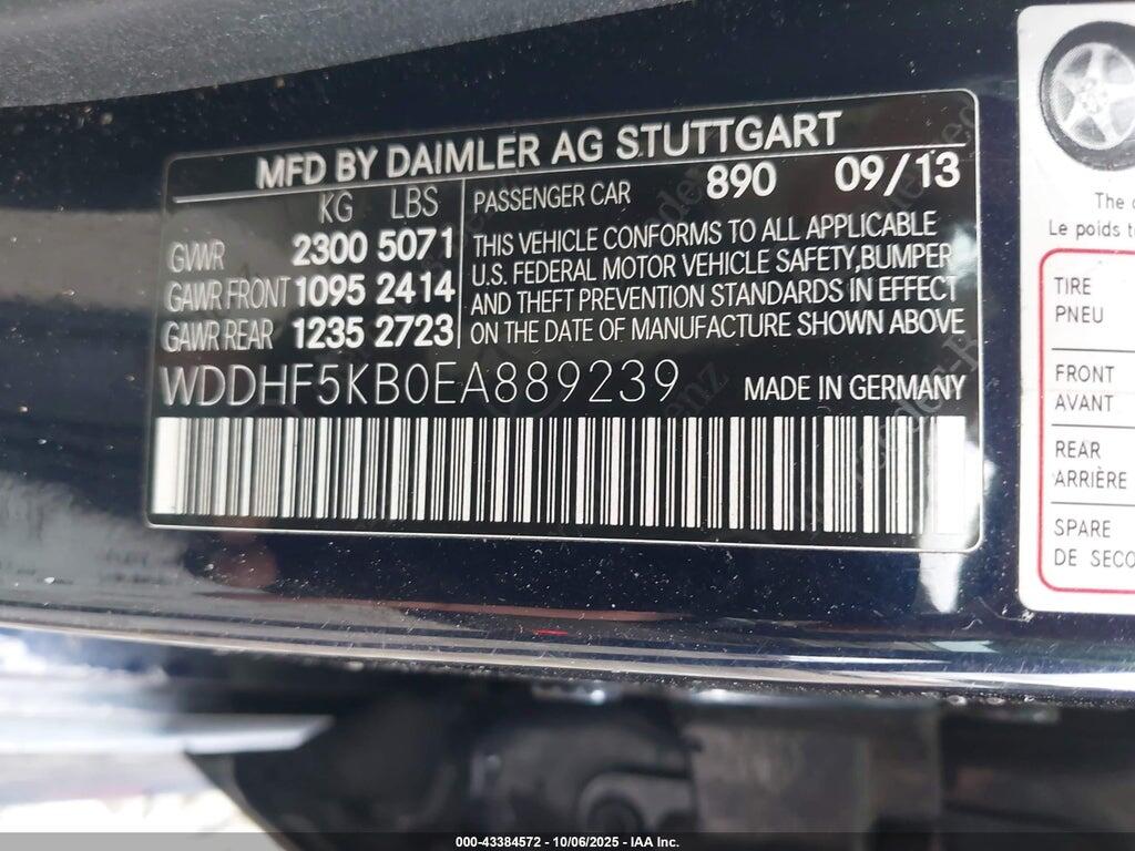 WDDHF5KB0EA889239 2014 MERCEDES-BENZ E 350 photo no. 9