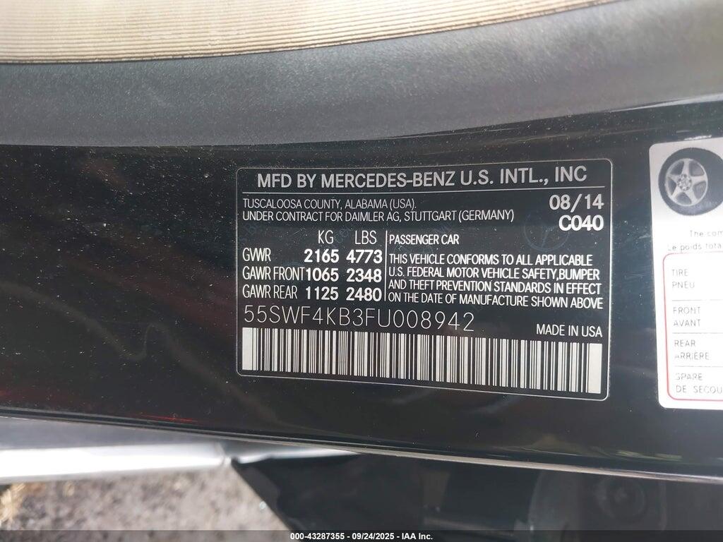 55SWF4KB3FU008942 2015 MERCEDES-BENZ C 300 photo no. 9