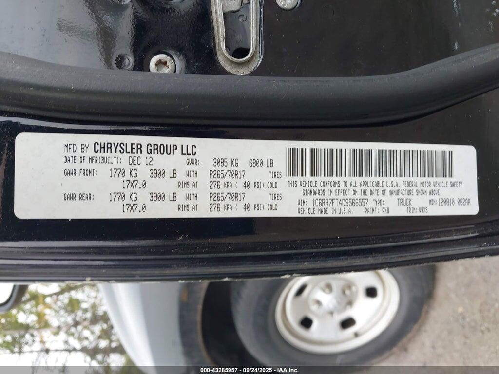 1C6RR7FT4DS566557 2013 RAM 1500 photo no. 9