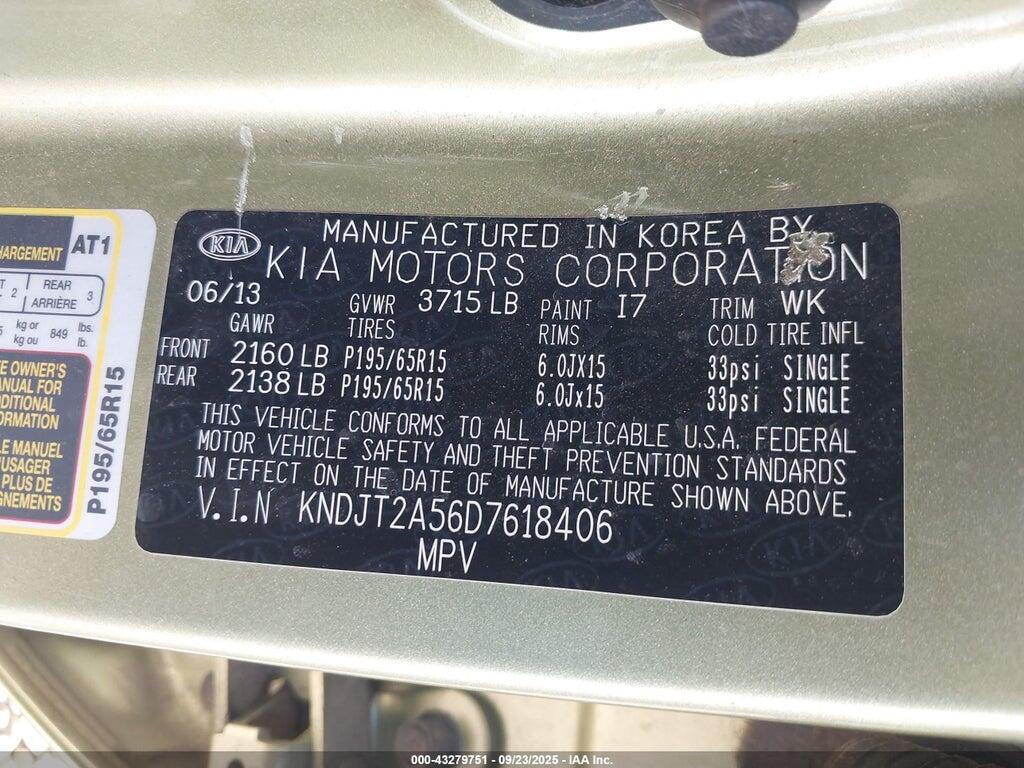 KNDJT2A56D7618406 2013 KIA SOUL photo no. 9