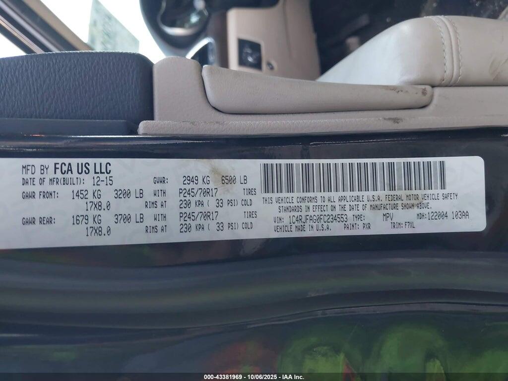 1C4RJFAG0FC234553 2015 JEEP GRAND CHEROKEE photo no. 9