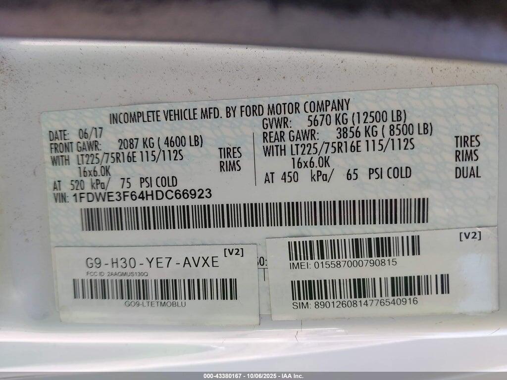 1FDWE3F64HDC66923 2017 FORD E-350 CUTAWAY photo no. 8
