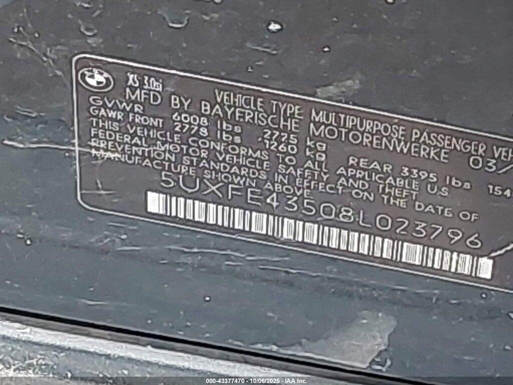 5UXFE43508L023796 2008 BMW X5 photo no. 9