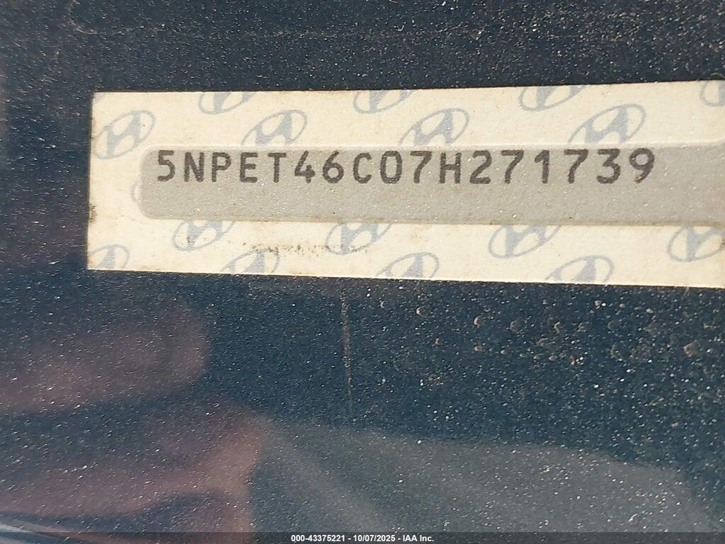 5NPET46C07H271739 2007 HYUNDAI SONATA photo no. 9