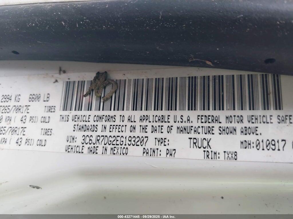 3C6JR7DG2EG193207 2014 RAM 1500 photo no. 9