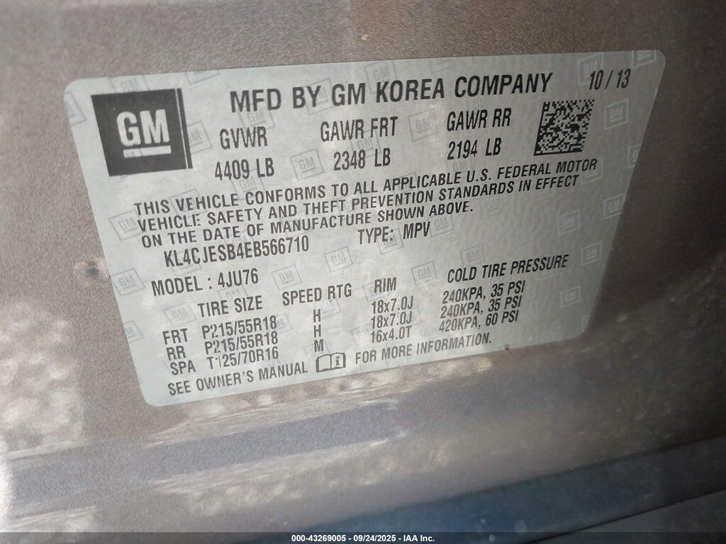 KL4CJESB4EB566710 2014 BUICK ENCORE photo no. 9