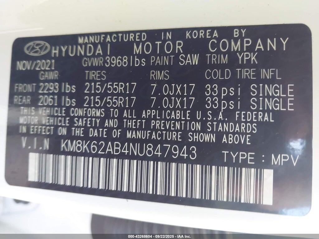 KM8K62AB4NU847943 2022 HYUNDAI KONA photo no. 9