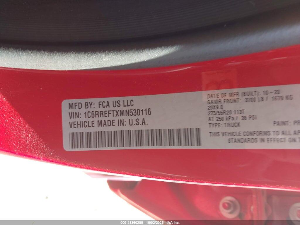 1C6RREFTXMN530116 2021 RAM 1500 photo no. 9