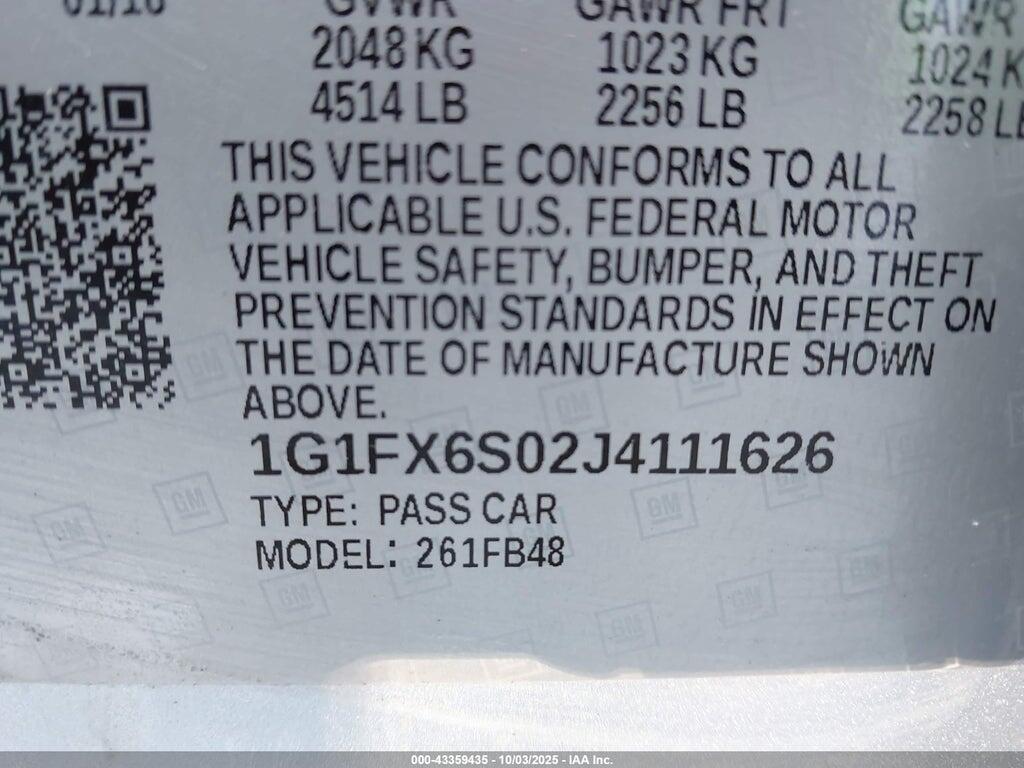 1G1FX6S02J4111626 2018 CHEVROLET BOLT EV photo no. 8