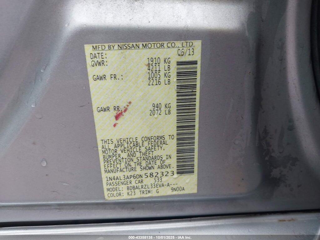 1N4AL3AP6DN582323 2013 NISSAN ALTIMA photo no. 9