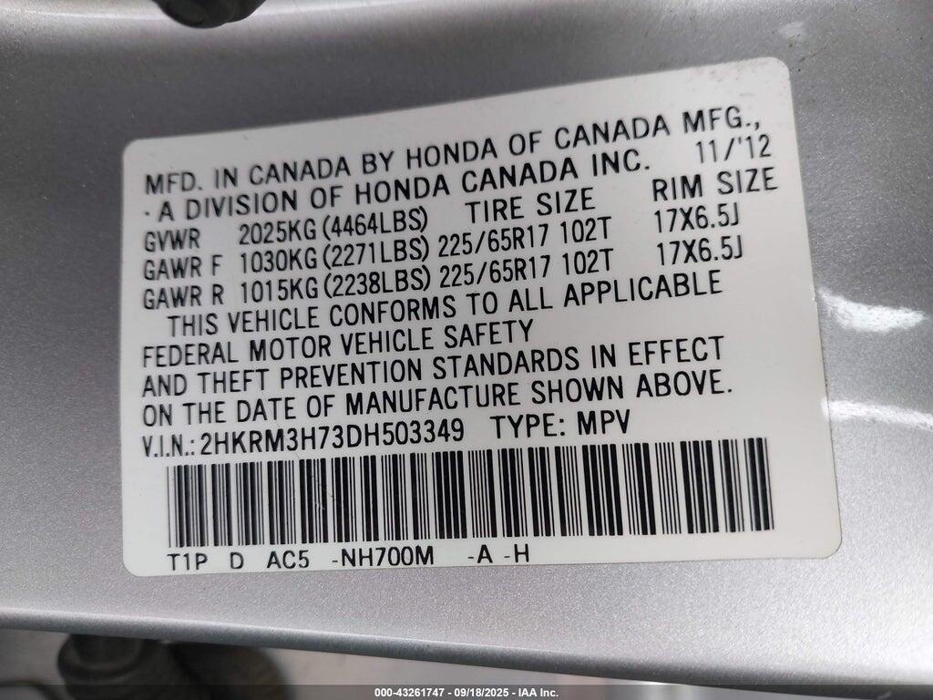 2HKRM3H73DH503349 2013 HONDA CR-V photo no. 9