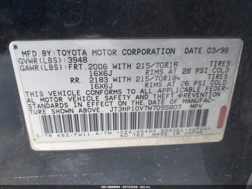 JT3HP10V7W7095807 1998 TOYOTA RAV4 photo no. 9
