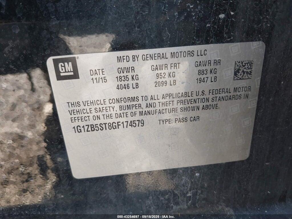 1G1ZB5ST8GF174579 2016 CHEVROLET MALIBU photo no. 9