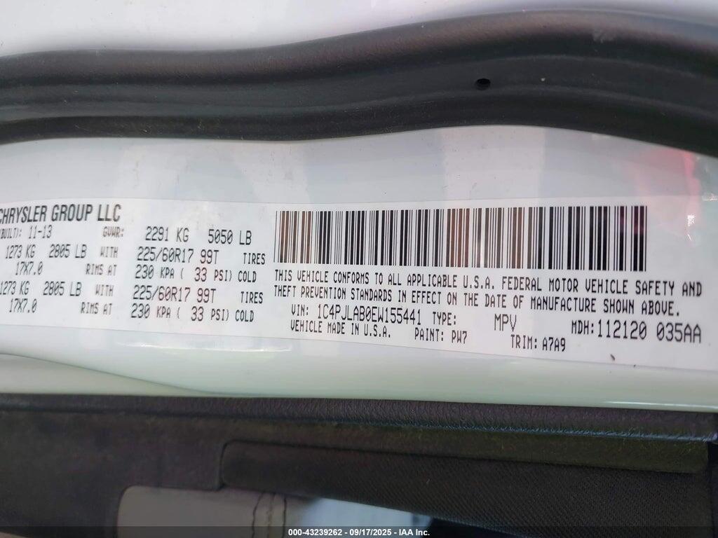 1C4PJLAB0EW155441 2014 JEEP CHEROKEE photo no. 9