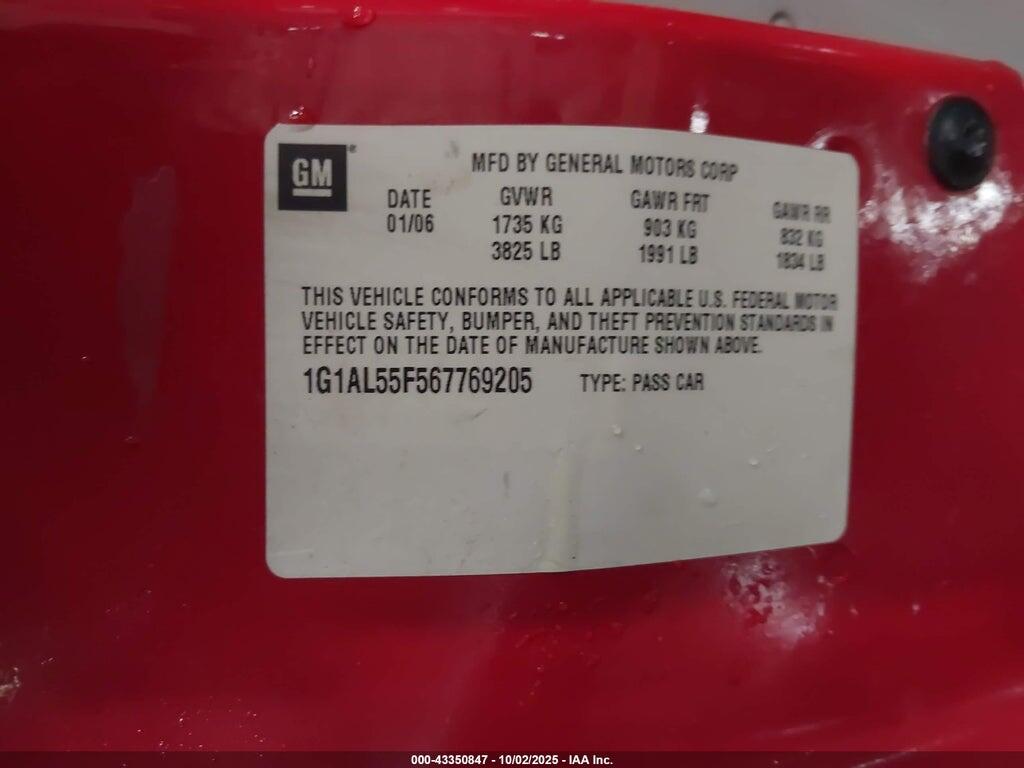 1G1AL55F567769205 2006 CHEVROLET COBALT photo no. 9