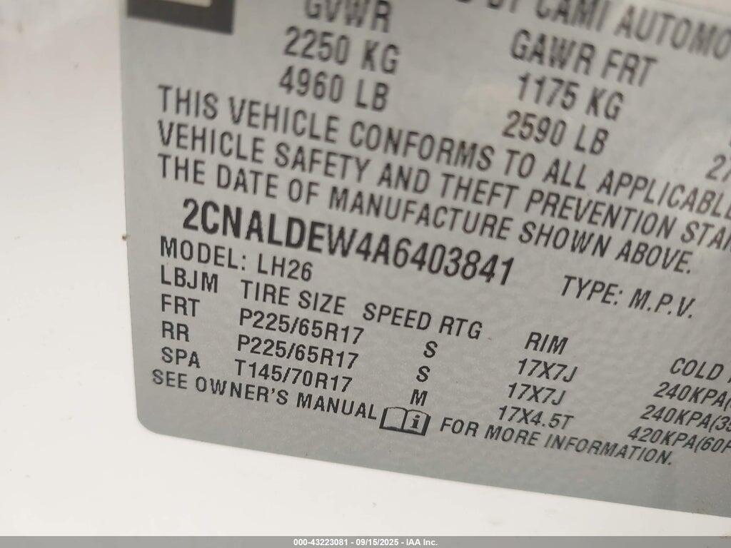 2CNALDEW4A6403841 2010 CHEVROLET EQUINOX photo no. 9