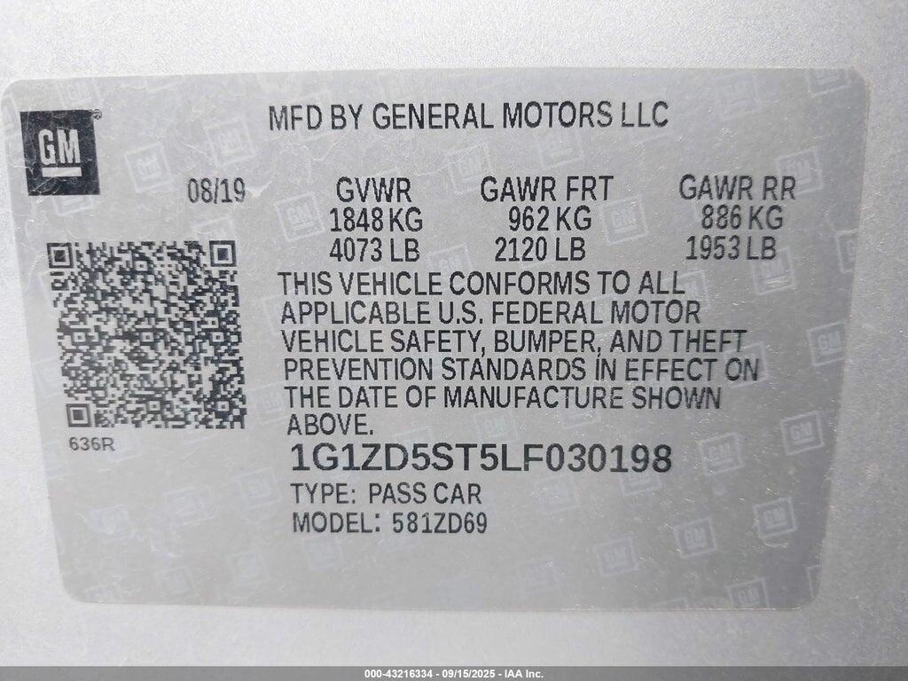1G1ZD5ST5LF030198 2020 CHEVROLET MALIBU photo no. 9