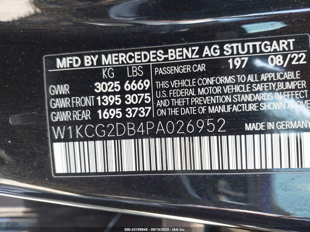 W1KCG2DB4PA026952 2023 MERCEDES-BENZ EQS 450+ photo no. 9