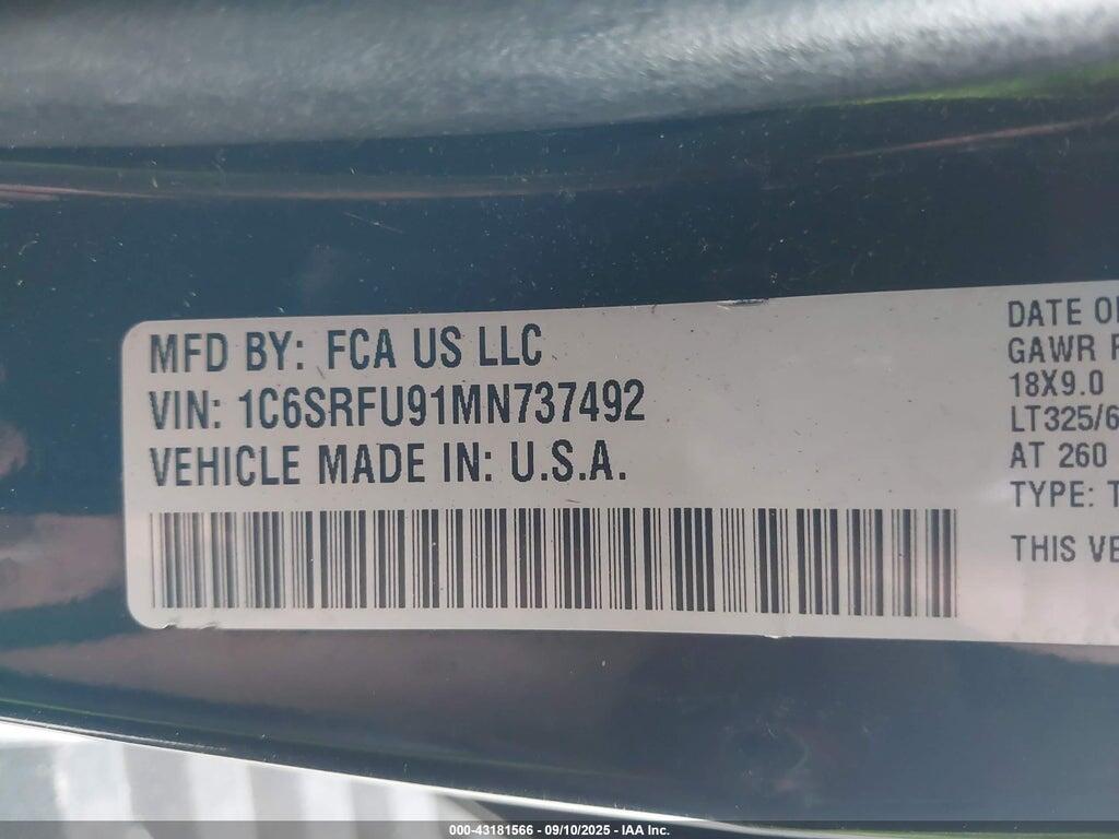 1C6SRFU91MN737492 2021 RAM 1500 photo no. 9