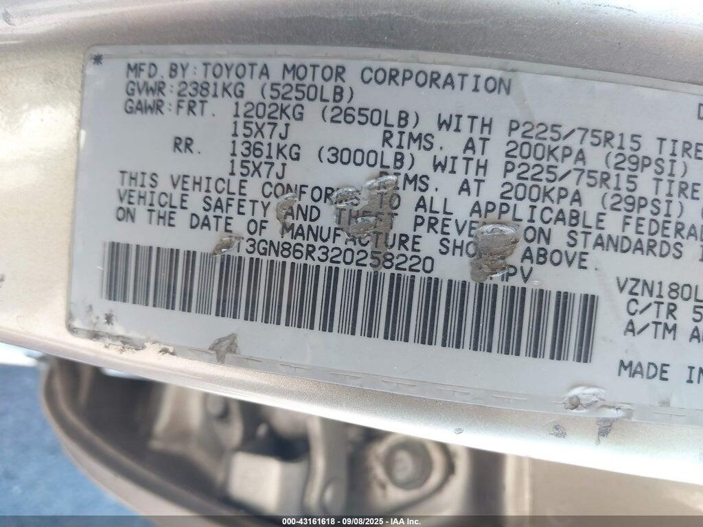 JT3GN86R320258220 2002 TOYOTA 4RUNNER photo no. 9