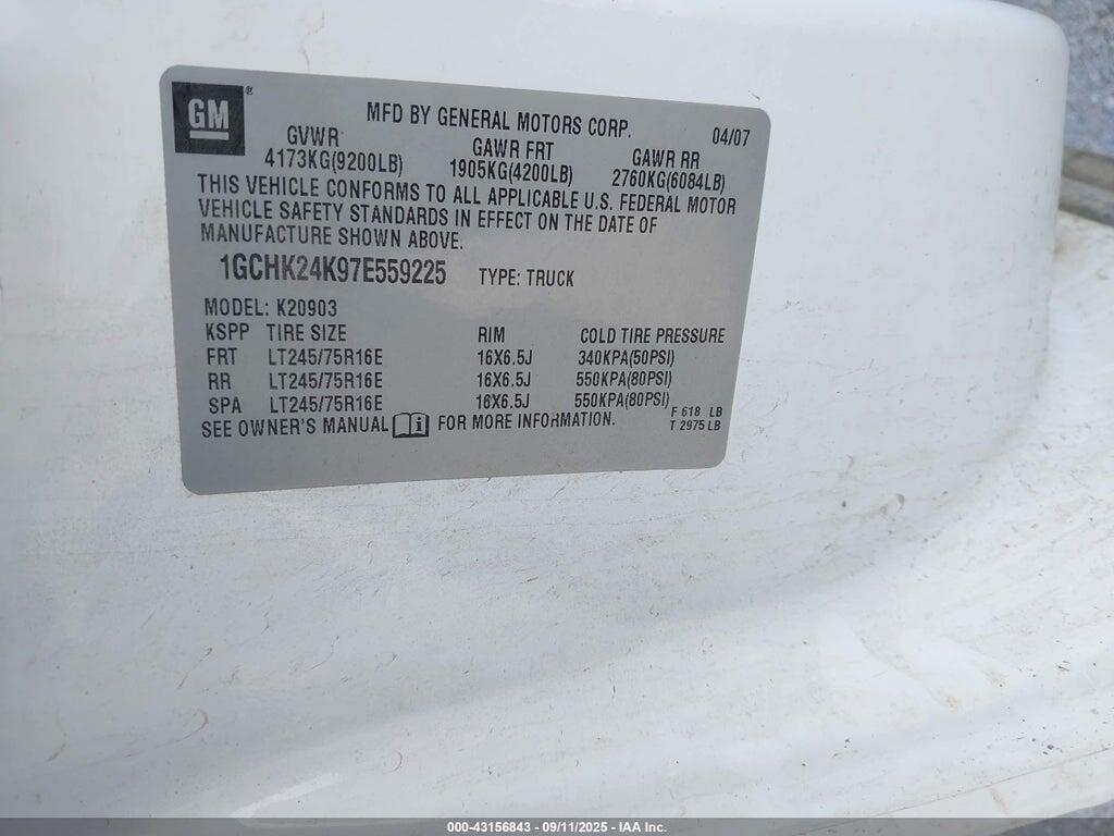 1GCHK24K97E559225 2007 CHEVROLET SILVERADO 2500HD photo no. 8