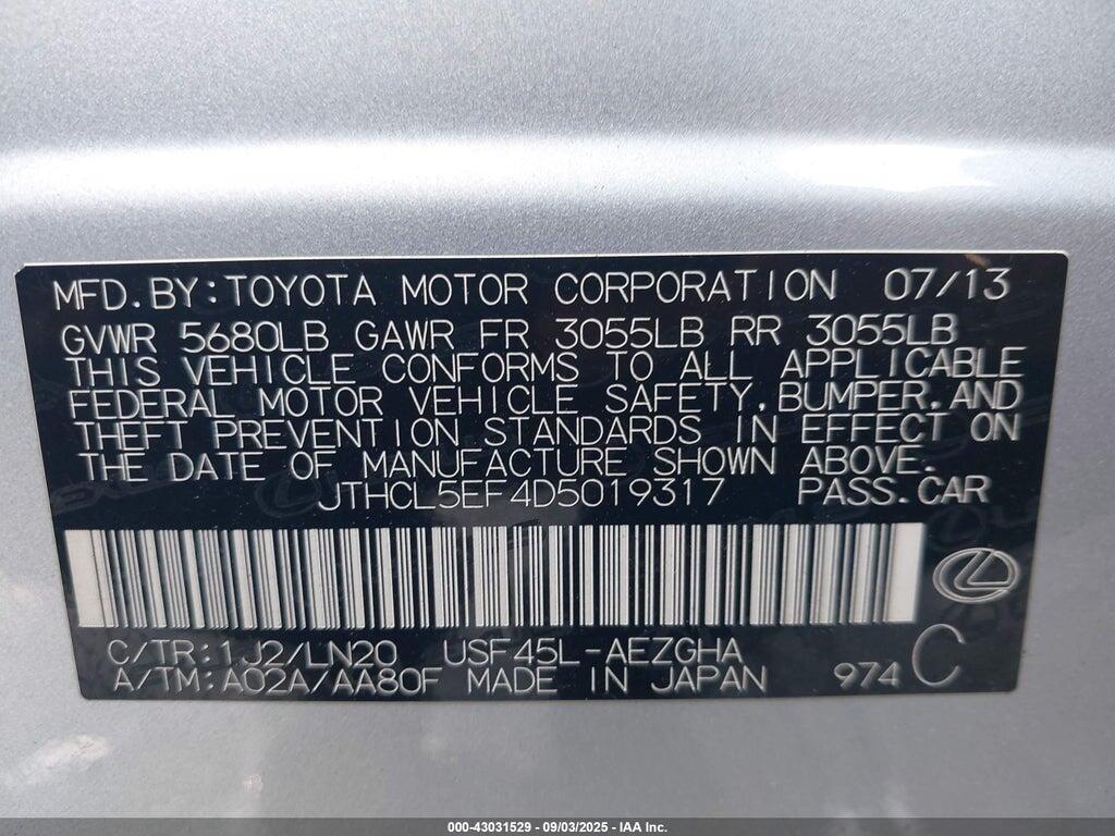 JTHCL5EF4D5019317 2013 LEXUS LS 460 photo no. 9