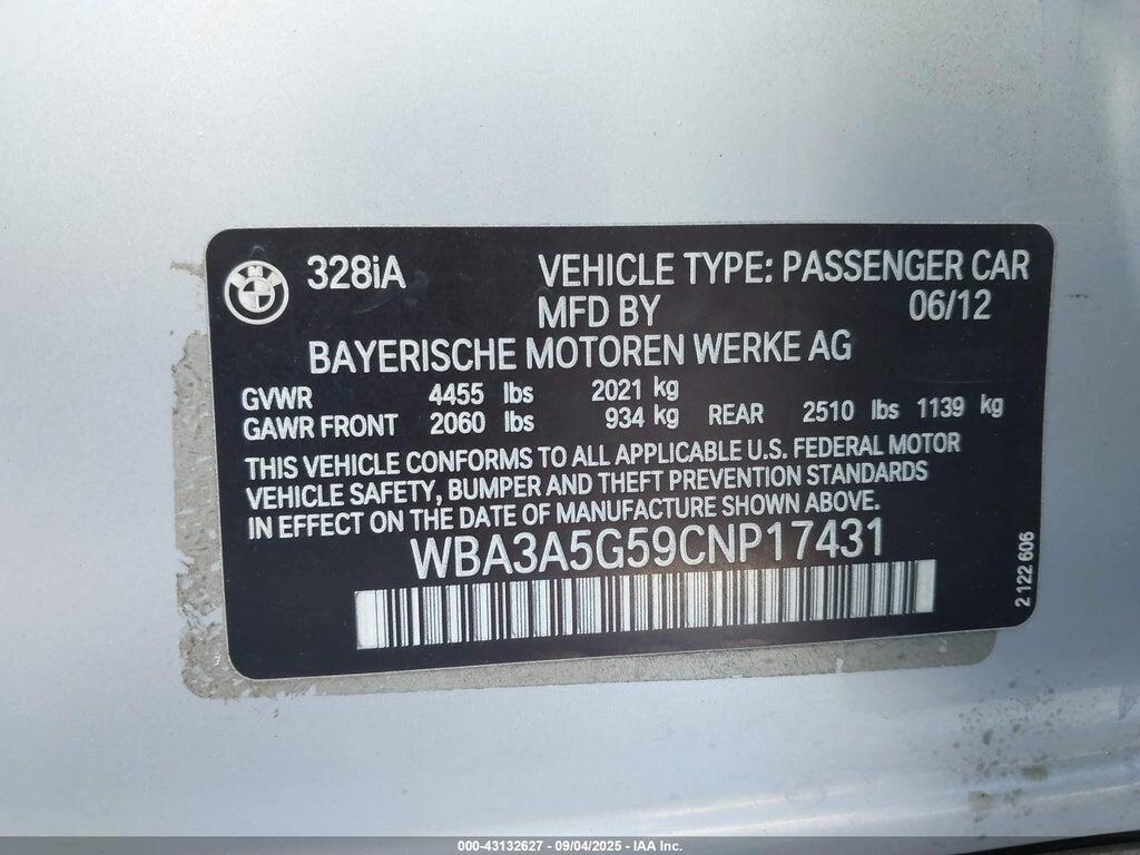 WBA3A5G59CNP17431 2012 BMW 328I photo no. 9