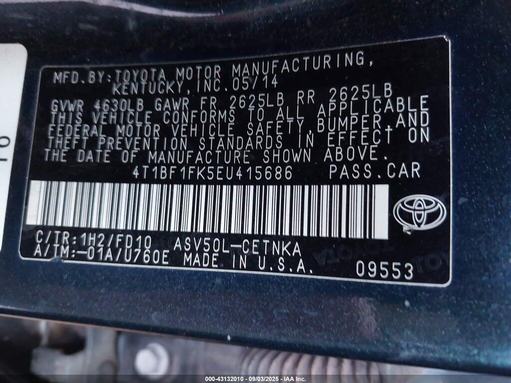 4T1BF1FK5EU415686 2014 TOYOTA CAMRY photo no. 9