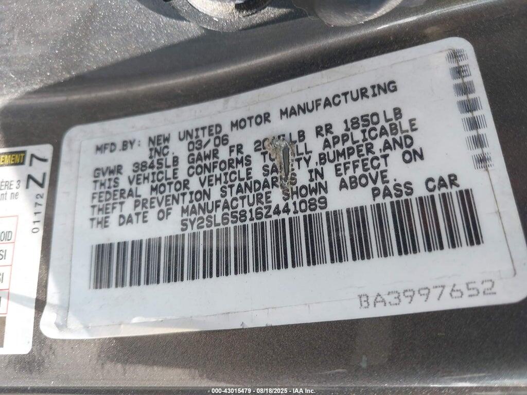 5Y2SL65816Z441089 2006 PONTIAC VIBE photo no. 9