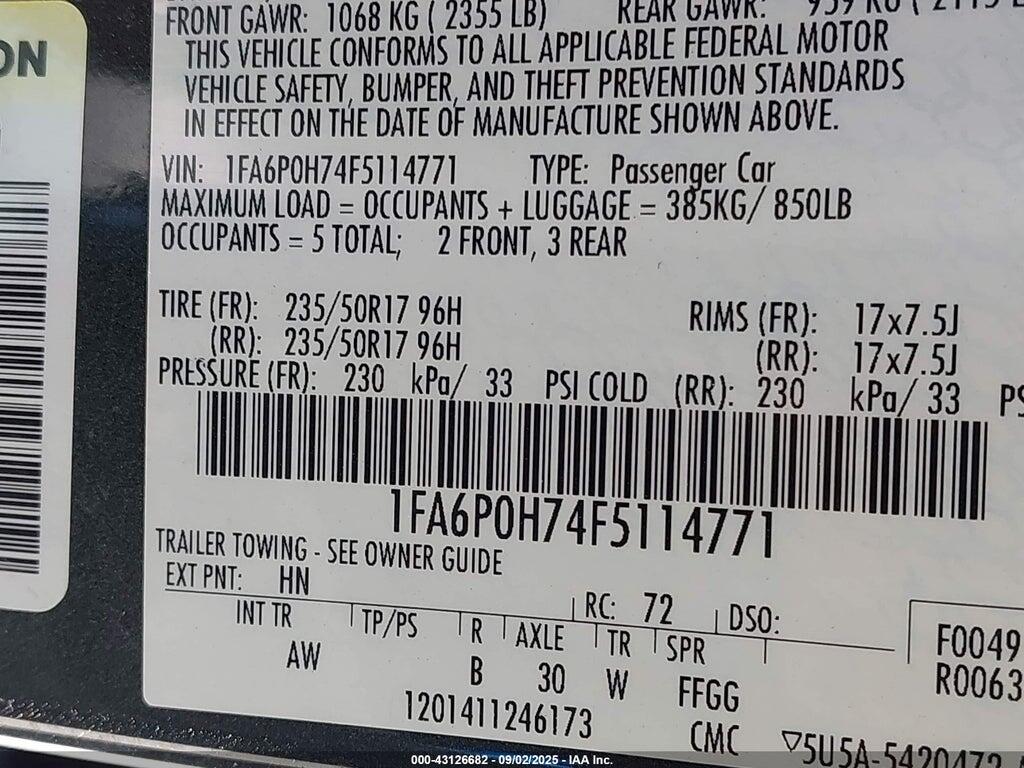 1FA6P0H74F5114771 2015 FORD FUSION photo no. 9