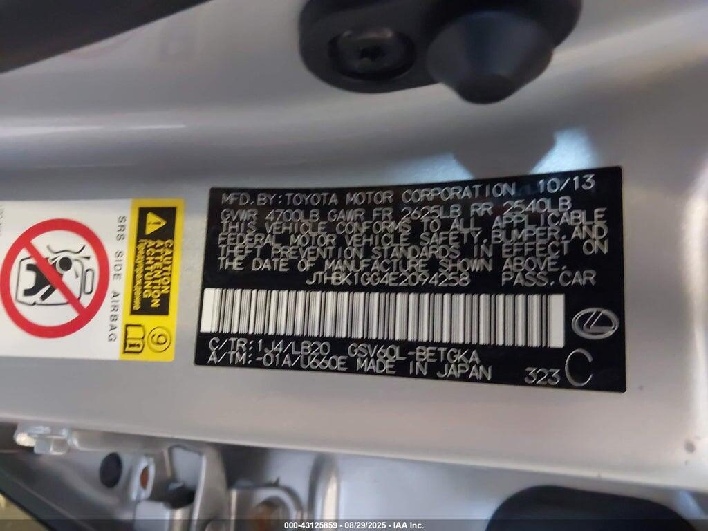 JTHBK1GG4E2094258 2014 LEXUS ES 350 photo no. 9