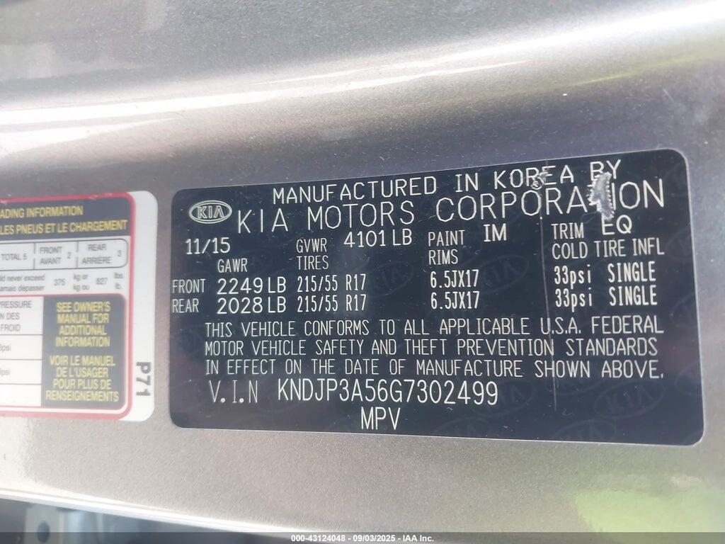 KNDJP3A56G7302499 2016 KIA SOUL photo no. 9